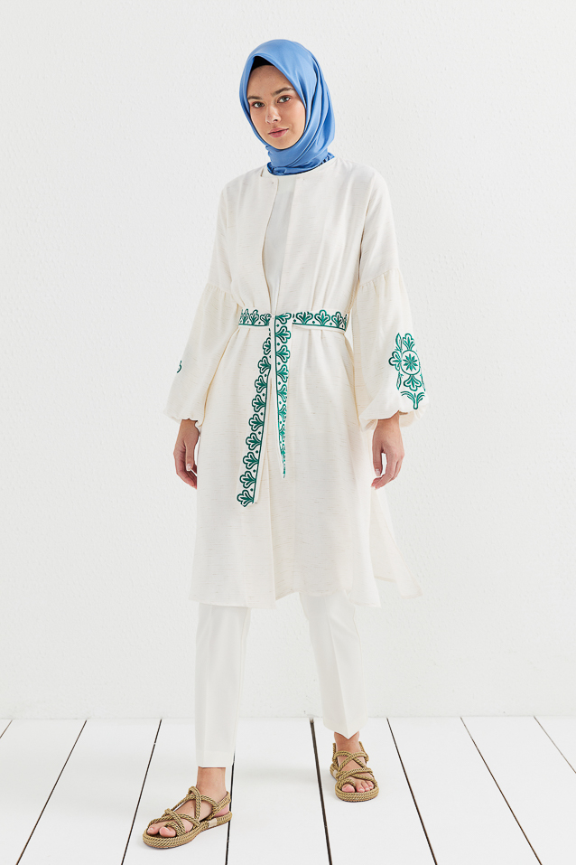 NİHAN Kimono Nihan Balon Kol Kimono  Haki_modest