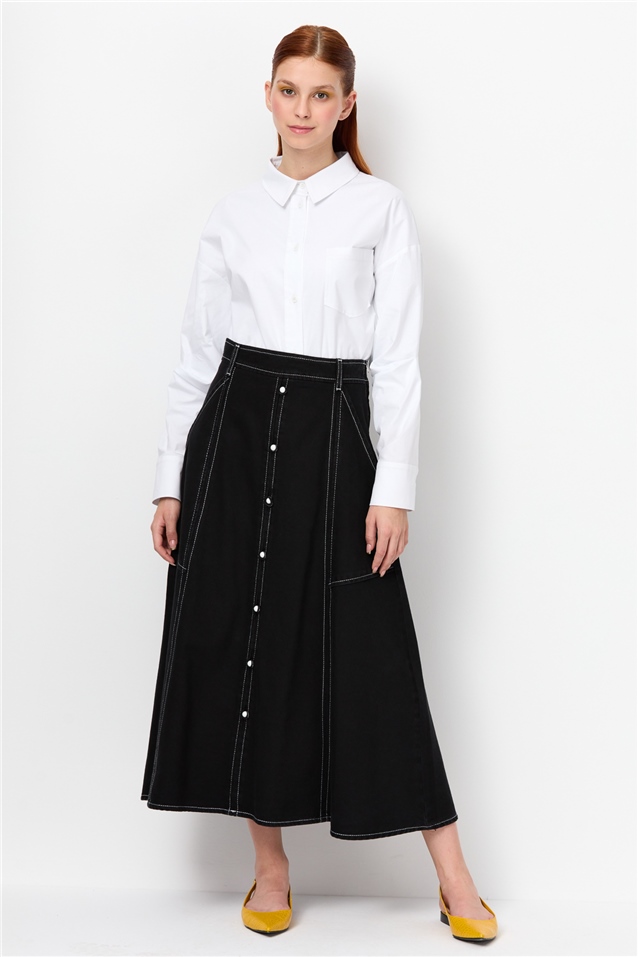 NİHAN Skirt Nihan Kot Etek  Siyah_modest