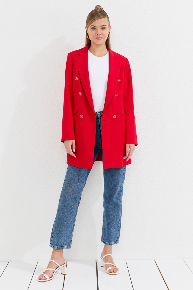 NİHAN Ceket Nihan Blazer Ceket  Kırmızı_modest