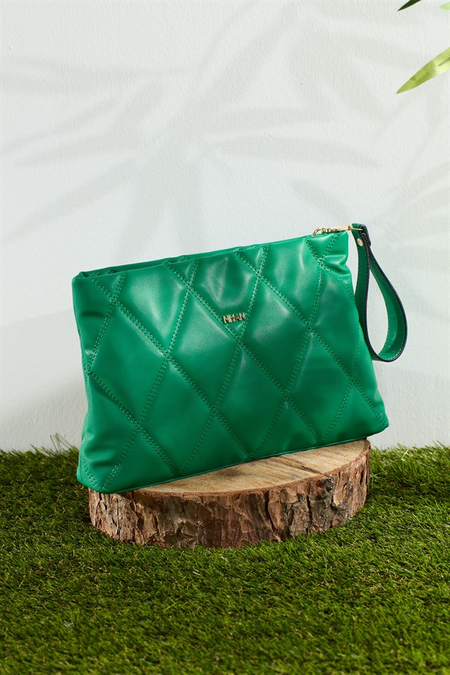 NİHAN Bags Nihan Clutch Çanta  Benetton Yeşili_modest