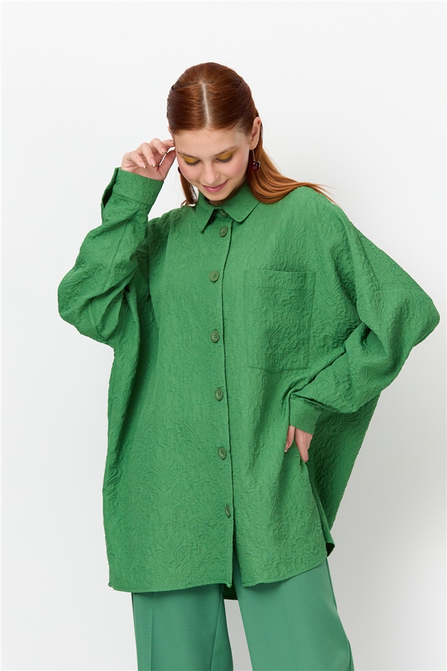 NİHAN Ceket Nihan Düşük Omuzlu Ceket  Benetton Yeşili_modest