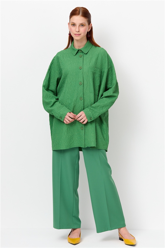 NİHAN Ceket Nihan Düşük Omuzlu Ceket  Benetton Yeşili_modest