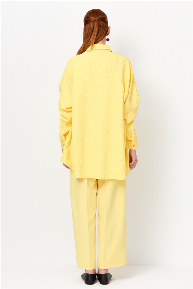 NİHAN Ceket Nihan Düşük Omuzlu Ceket  Sarı_modest