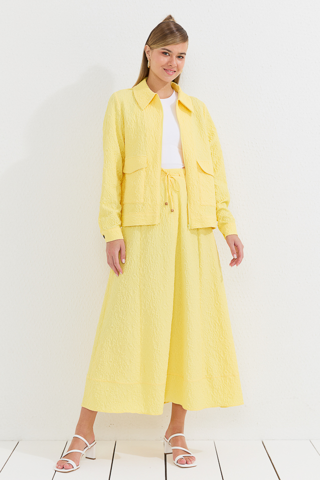 NİHAN Takım Nihan Etek Ceket Takım  Sarı_modest