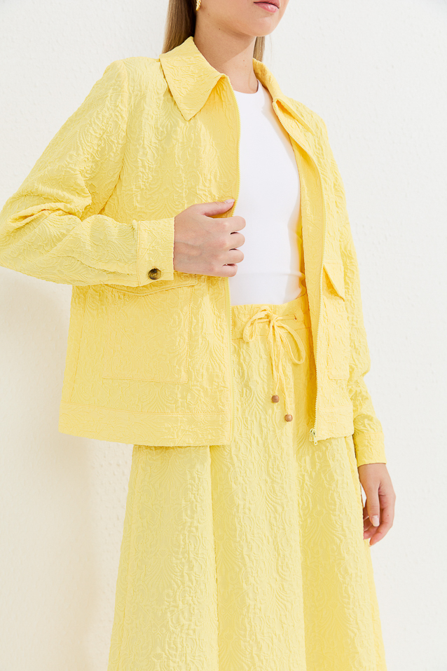 NİHAN Takım Nihan Etek Ceket Takım  Sarı_modest