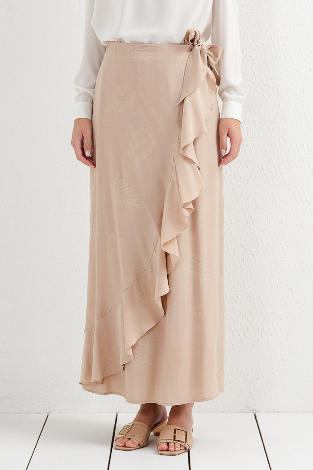 NİHAN Skirt Nihan Fırfırlı Etek  Taş_modest