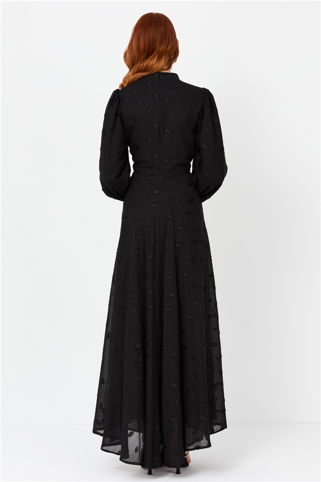 NİHAN Elbise Nihan Kemer Tokalı Şık Elbise  Siyah_modest