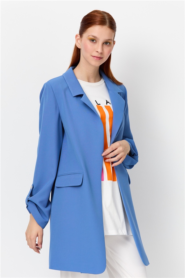 NİHAN Jacket Nihan Klasik Ceket  İndigo_modest
