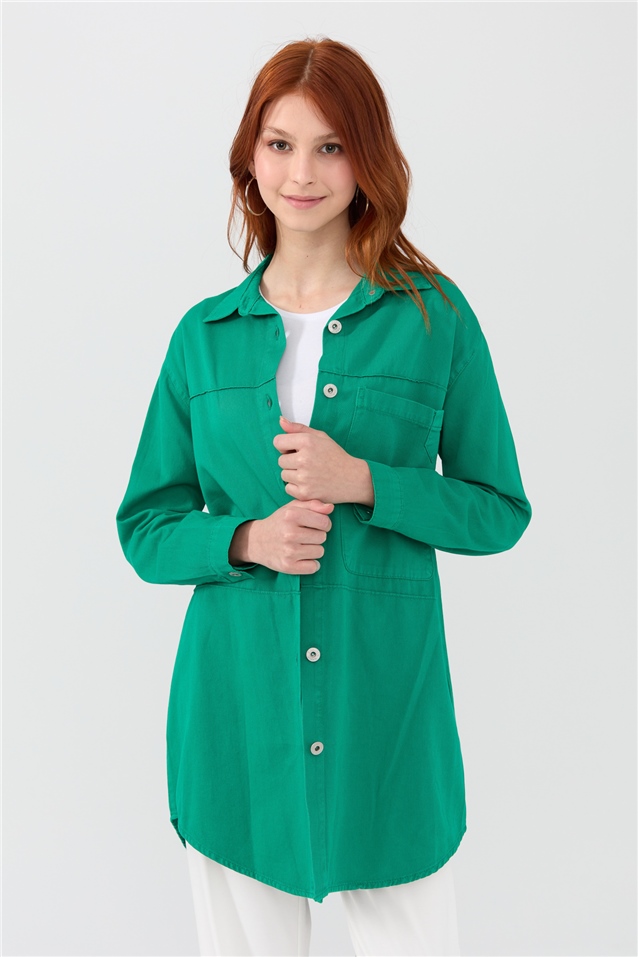 NİHAN Ceket Nihan Kot Ceket  Benetton Yeşili_modest