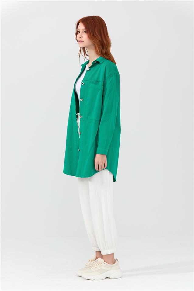 NİHAN Ceket Nihan Kot Ceket  Benetton Yeşili_modest