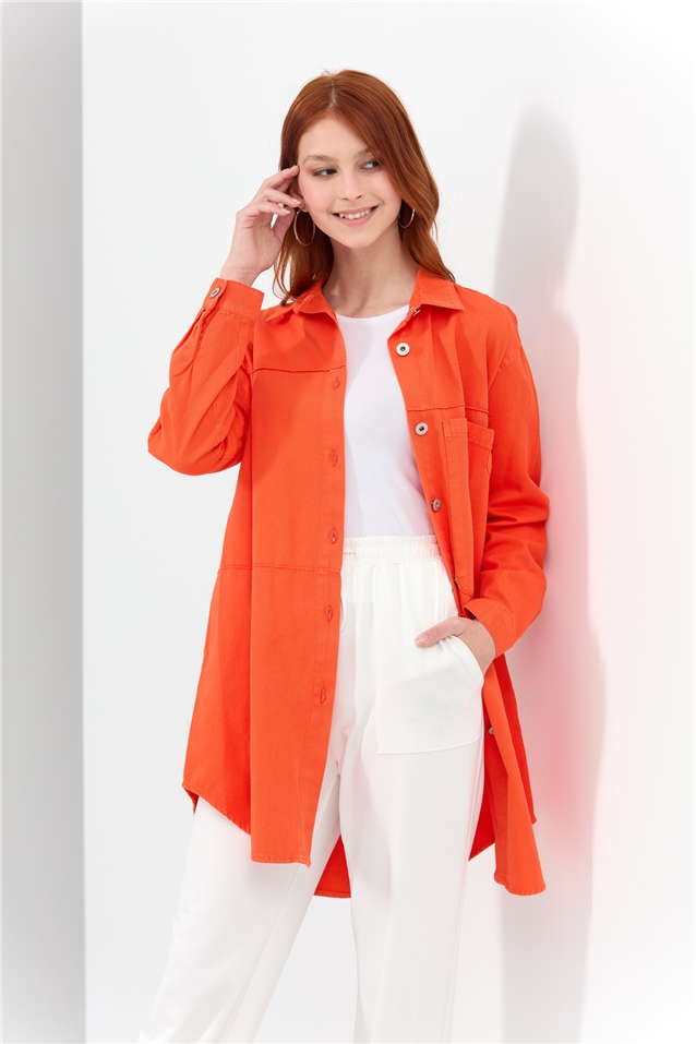 NİHAN Jacket Nihan Kot Ceket  Oranj_modest